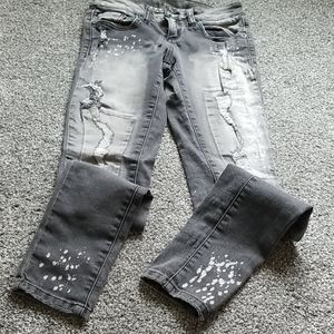 Sneak peak grey distressed jeans size 1